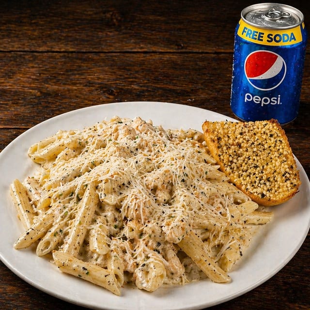Classic Alfredo Chicken Pasta.