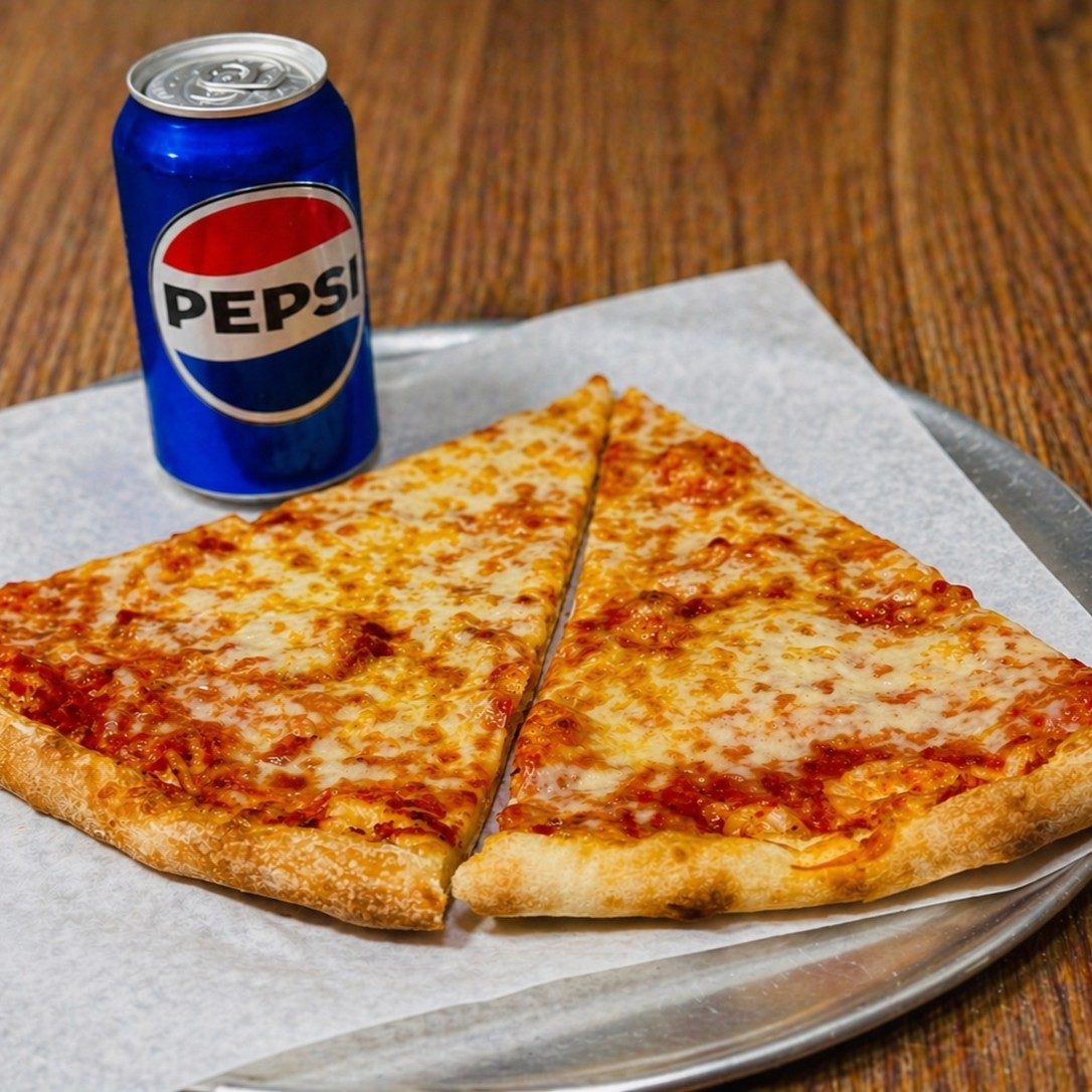 Two Slices + Free Soda.