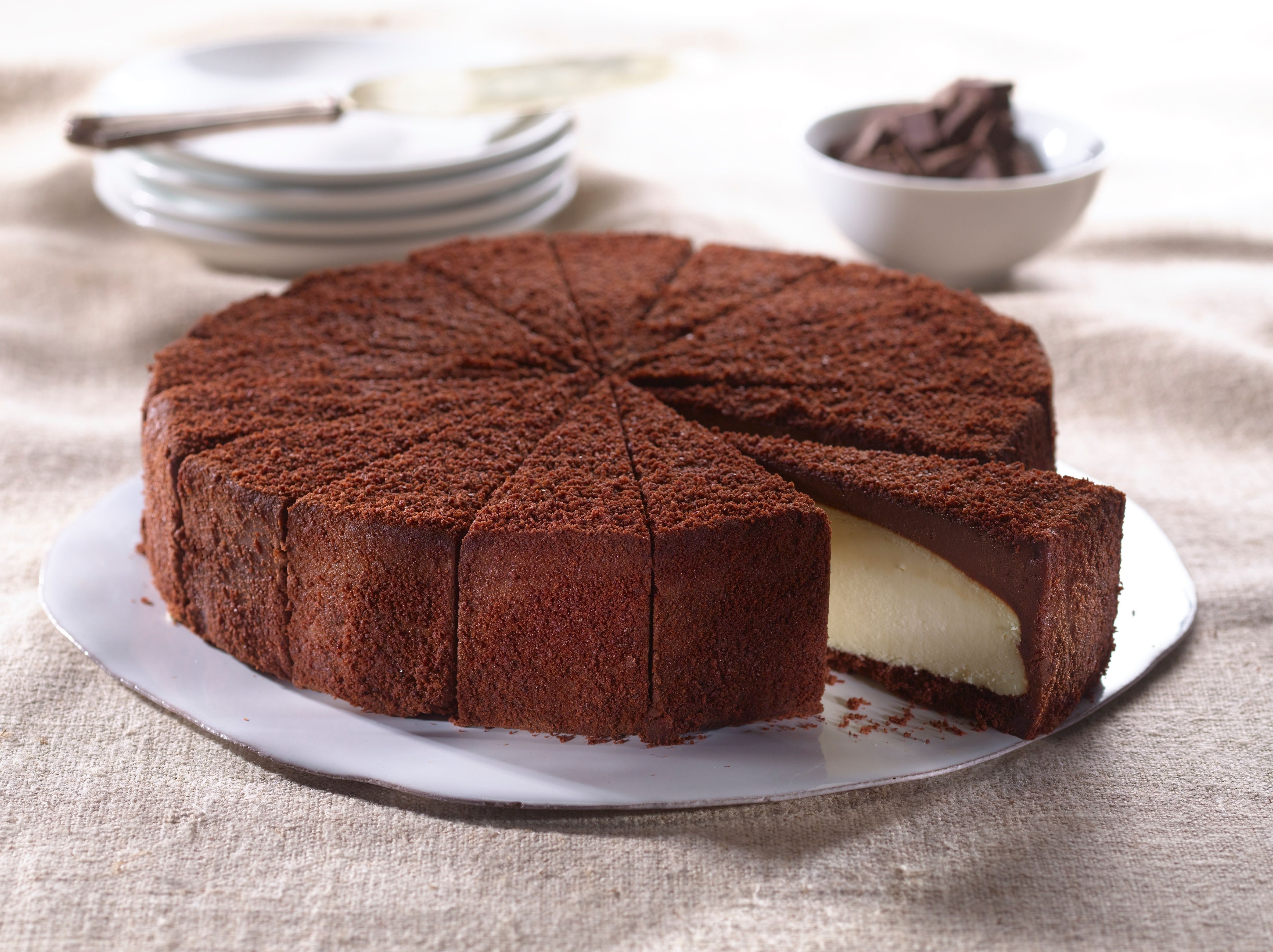 Chocolate Ganache Cheesecake.